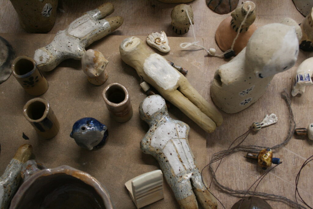 Assortment of clay figures